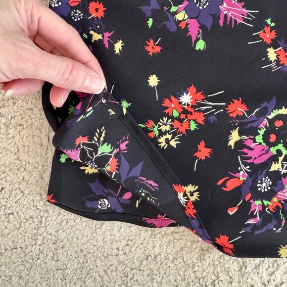 Veronica Beard Silk Dark Floral Gil Camisole NO BRAND / SIZE TAG APPROX Sz 8 - Picture 5 of 10